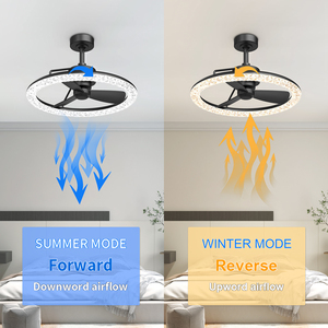 23 Inch Black Crystal <b>Ceiling</b> Fan with <b>Light</b> Modern Dimmable LED Fan Fixture for Bedroom Living Room Home Decor - Product Image 6
