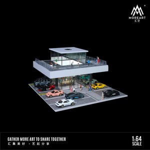 MOREART 1:64 Tienda Estacionamiento Gabinete Modelo Escena Diecast Car Vitrina - Product Image 5