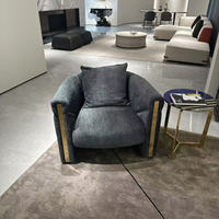 Italienischer minimalisti scher Einzels ofa sessel Bequemer Freizeit stuhl aus Holzrahmen gewebe für Wohn möbel für das Wohnzimmer Hotel