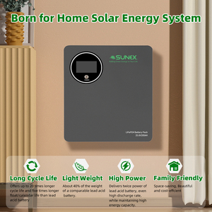 Sunex li-uyness 25.6V 200AH LiFePO4 Pin 3000 chu kỳ 80% DOD 24 Volt pin <span class=keywords><strong>lithium</strong></span> điện tường Pin cho nhà - Product Image 2
