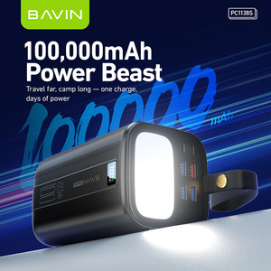 Bavin Pc 1138S Borg 100000 Mah Grote Capaciteit 22.5W Snel Opladen Led Display 8 Poort C Type <span class=keywords><strong>Power</strong></span> <span class=keywords><strong>Bank</strong></span> Met Licht - Product Image 5