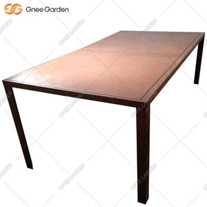 Mesa de Comedor Moderna de Acero Corten para Exteriores, Mesa de Metal Apilable y Resistente para Hogar, Dormitorio, Escuela y Cocina - Product Image 2
