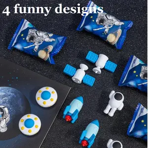 热神秘玩具盒铅笔橡胶橡皮擦太空风扇火箭宇航员宇宙飞船男孩家庭学习学校班级画素描71087