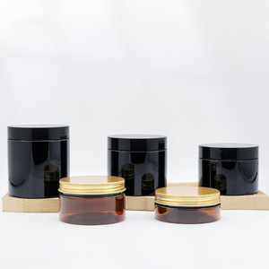 Bán Sỉ Hộp Đựng Thực Phẩm Mỹ Phẩm 100Ml 150Ml 200Ml 250Ml 300Ml Lọ Đựng Kem Mỹ Phẩm Nhựa Pet Màu Đen Hổ Phách Có Nắp Màu Trắng Đen - Product Image 6