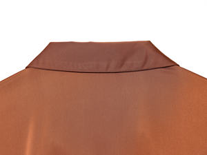 Camicetta da Donna in Raso Oversize con Colletto Rovesciato, Bottoni, Maniche Lunghe e Piume, Colore Arancione, Stile Casual e alla Moda - Product Image 6