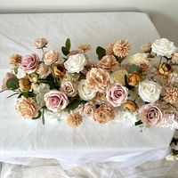 Chemin de Table de Fleurs Artificielles Personnalisable, Rangée de Fleurs en Soie pour Sol, Décoration de Mariage, Guide de Route, Arche de Mariage, Rangée de Fleurs