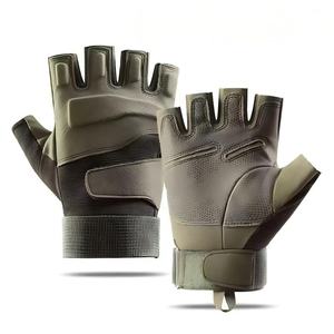 Gants tactiques demi-doigts en PU de haute qualité pour les sports de plein air, la chasse, le cyclisme, l'équitation et la randonnée - Conception antidérapante - Product Image 2