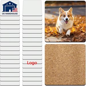 Custom Sublimation Square <b>Coaster</b> Blanks Bulk with <b>Cork</b> Back MDF Heat Transfer Wood <b>Cork</b> <b>Coasters</b> Product Blank Iteam - Product Image 1