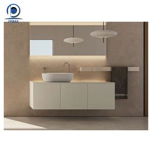 Prima Modern Solid <strong>Wood</strong> Mirrored Bathroom <strong>Vanity</strong> <strong>Unit</strong> High-gloss Lacquer Finish Wall Hung Floor Standing Options Villa - Product Image 6