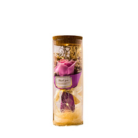 2026 AYOYO OEM Cadeau Saint-Valentin : Mini bouquet de fleurs préservées en verre avec lys artificiel et tournesol, avec lumière