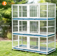 Cage d'élevage de pigeons multi-niveaux empilable en fer galvanisé avec plateau amovible et roulettes pour pigeons, perroquets et autres oiseaux – Vente en gros