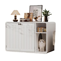 Enclos pour litière de chat en bois moderne, multifonctionnel, meuble de salon blanc