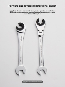 <span class=keywords><strong>Clé</strong></span> à molette combinée à tête flexible, à 72 dents, à cliquet, pour travaux lourds, en CRV, pour tuyaux d'huile - Product Image 5