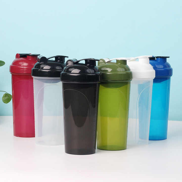Wholesale Custom Logo 600ml Plastic Shaker Water Gym Bottles Bpa Free Sports Water Bottle Gym Fitness Protein Shaker Bottle