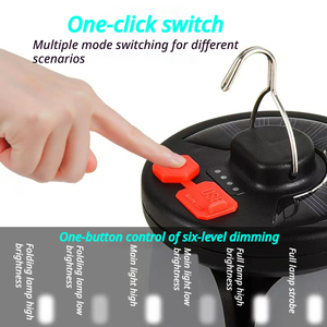 Многофункциональный солнечный кемпинговый фонарь, портативный складной светодиодный фонарь с зарядкой для телефона и регулируемой яркостью для использования на открытом воздухе - Product Image 2