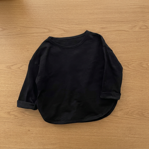 Chemise en coton tricoté unisexe à col rond et manches trois quarts, couleur unie, décontractée, respirante, coupe classique, lavable en machine - Product Image 2