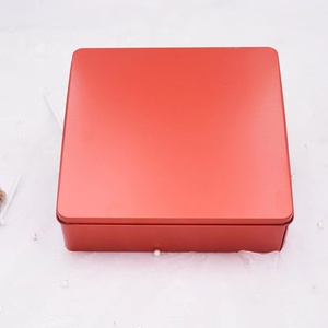 19.5*19.5*5.5CM Large Square Gift Tin Can Box Candy Chocolate Biscuits Metal Square Gift Tin Box