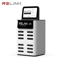 Borne de recharge mobile avec lecteur de point de vente intégré, 12 emplacements, distributeur automatique de batteries externes, kiosque de location avec système POS prêt à l'emploi