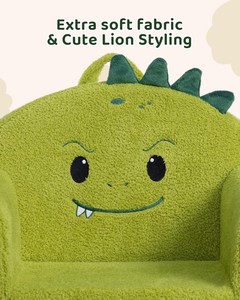 Canapé-lit pour enfants en mousse 28D ultra-douce, design <span class=keywords><strong>dinosaure</strong></span> vert, fabrication OEM ODM, pour garçons et filles, idéal pour la salle de jeux - Product Image 6