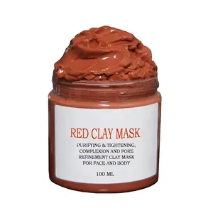 Красная глиняная маска для лица, детоксикающая Антивозрастная грязевая маска для лечения угрей и угрей