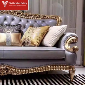 Ensemble de canapés de style européen pour la rénovation du salon, adapté aux petits et grands appartements américains, <span class=keywords><strong>canapé</strong></span> luxueux en bois massif - Product Image 3