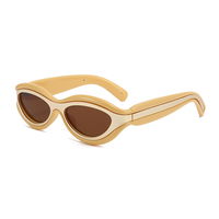 Twooo T1105 tendance 2024 mode cadre ovale mignon décoration Y2k femmes lunettes de soleil