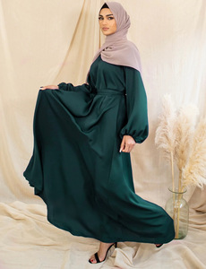 Bán Sỉ Quần Áo Hồi Giáo Đầ<span class=keywords><strong>m</strong></span> Trơn <span class=keywords><strong>M</strong></span>àu Trơn Sang Trọng Thổ Nhĩ Kỳ Dubai Đầ<span class=keywords><strong>m</strong></span> Abaya Lụa Satin Dạ Tiệc Cho Nữ Hồi Giáo Abaya - Product Image 4