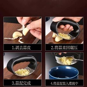 Stainless Steel Garlic Press Manual Garlic Press Crusher Grinder <b>Kitchen</b> <b>Gadgets</b> - Product Image 6