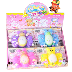 Jouet anti-stress en TPR souple en forme de patte de chat, balle à pincer décompression couleur macaron pour filles de 14 ans, vente en gros promotionnelle - Product Image 1