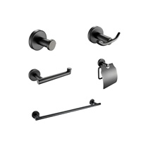 Porte-serviettes moderne, porte-papier toilette, brosse WC, étagère murale suspendue, kit d'accessoires de salle de bain pour rangement