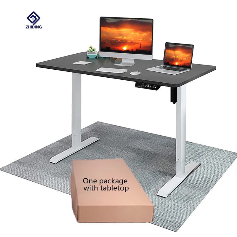 Table d'ordinateur de bureau, Version mise à jour incluse, Table électrique réglable en hauteur