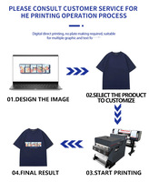 Nueva Impresora de Inyección de Tinta A3 DTF y DTG Actualizada, Impresión Digital Semiautomática de Camisetas con Cabezal de Impresión XP600, Tinta CMYK, Garantía de 6 Meses