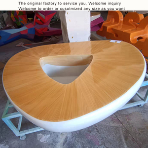 Y696A espace public chaise de loisirs en fibre de verre forme ronde pot de fleurs central central moderne élégant 2 en 1 ensemble de jardinières de chaise Durable - Product Image 4