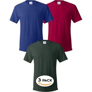 Men's Crewneck <b>T</b>-<b>Shirt</b> 3 <b>Pack</b> 100% Cotton Short Sleeve Breathable Jersey Fabric Multipack Assorted Colors - Product Image 1