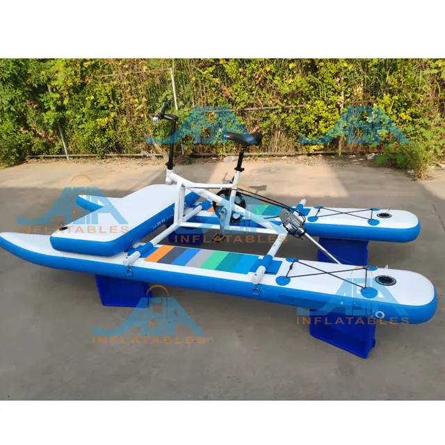 Hot sales Inflatable Water Pedal Bike Boat Water Sports Equipment Aluminum Alloy Inflatable Floating Pedal Bicycle