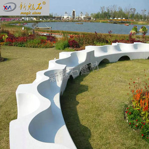 Nuevo Banco de Piedra Mágica Moderna Irregular GRC de 3 cm de Grosor para Jardín o Plaza - Product Image 1