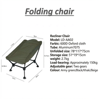 Lit de camp pliable 2-en-1 en aluminium de haute qualité pour loisirs, vacances, extérieur, confortable, moderne, plage, randonnée, pique-nique