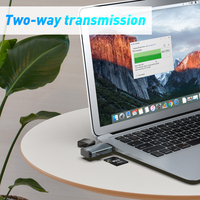 Lector de tarjetas de memoria portátil pequeño universal USB 3,0 a ranura doble SD TD OTG tipo C lector de tarjetas escritor