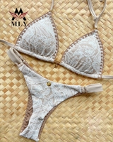 New Rush Blue Crochet Marker Maillots De Bain Beachwear De Luxe Halter Triangle Bikini Ensembles pour Femmes