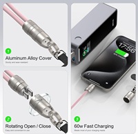 Cable de Carga Rápida de 60W USB C a USB C, Cable de Transferencia de Datos, Cordón para Teléfono Celular