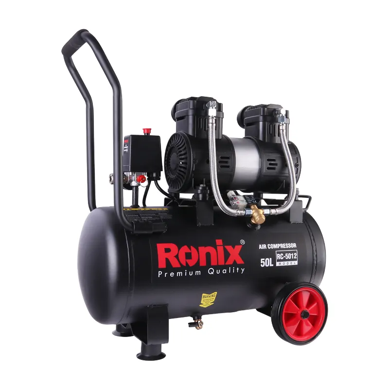 Ronix modelo de máquina de ar RC-5012 50l, tanque de óleo silencioso, sem óleo, ar condicionado elétrico, compressor de ar industrial