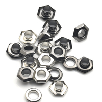 6x œillets carrés en laiton, placage nickel argent/noir, résistants à l'eau, durables, trou intérieur de 3.5/5mm pour vêtements et artisanat
