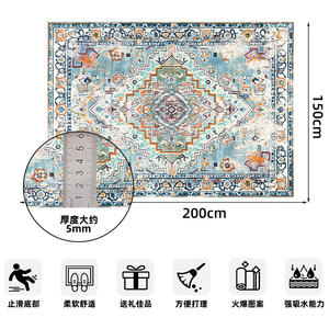 Alfombra de Lana Rectangular con Diseño de Medallón, 100% Fibra de Poliéster, Lavable, Antideslizante, Absorbente de Agua, Fabricada en EE. UU. - Product Image 3