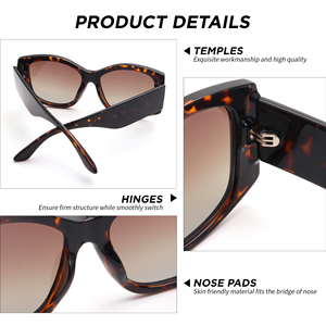 Lunettes de soleil vintage œil-de-chat en écaille de tortue, monture PC, style rétro, grandes marques, vente en gros, noires, nouvelle mode, avec boîte, unisexe - Product Image 3