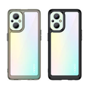 เคสไฮบริด TPU แบบนิ่มพร้อมด้วย PC ใสสำหรับ <span class=keywords><strong>OPPO</strong></span> Reno 7Z 7 Pro /<span class=keywords><strong>Reno8</strong></span> Lite 5g พร้อมปุ่มชุบ - Product Image 3