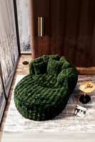 Canapé paresseux moderne en peluche, fauteuil pouf surdimensionné et moelleux, canapé de sol doux en fausse fourrure pour la maison, canapé lounge rond en peluche surdimensionné