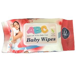 China manufacturer 100 pcs moisturizing soft promotional baby wipes ABC cheap wet wipes