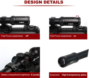 Mira Tática de Longo Alcance Cuinfi 3-9x40 SFP com Retículo Metálico Iluminado em Vermelho de 11 Níveis e Zero-Stop - Product Image 2