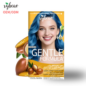Crème colorante pour cheveux bleu océan, couleur vive, haute pigmentation, résistante à la décoloration, longue durée, brillance lisse, hydratante, professionnelle OEM ODM - Product Image 1