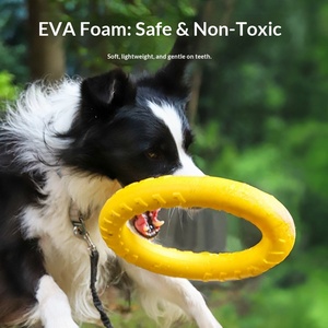 Juego de juguetes masticables de ABS para entrenamiento de dentición en perros, incluye anillos y juguetes para lanzar, duraderos, para Border Collies grandes - Product Image 2